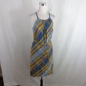 Tommy Hilfiger Womens Halter Sun Dress Blue Size M Plaid